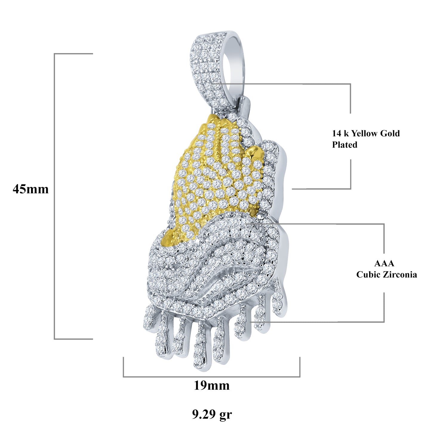 Pray 925 Pendant with CZ Stone  | 9210152