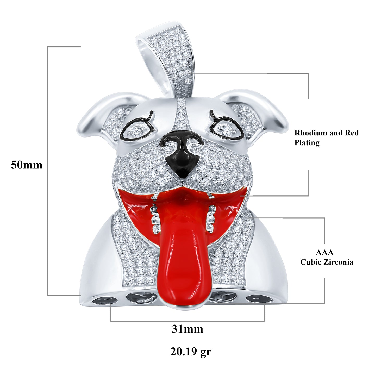 SnapchatDog 925 Pendant with CZ Stone  | 9211361