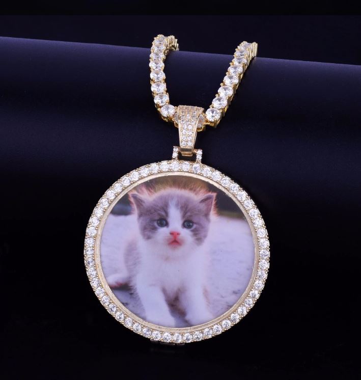 MEMORY PHOTO MEDALLION PENDANT HIP HOP ICED OUT | 913242