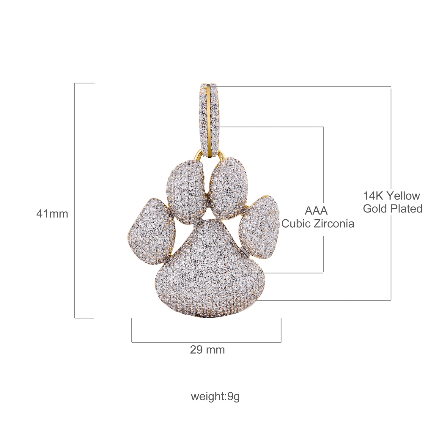 PAW Silver Pendant with CZ Stone-929962