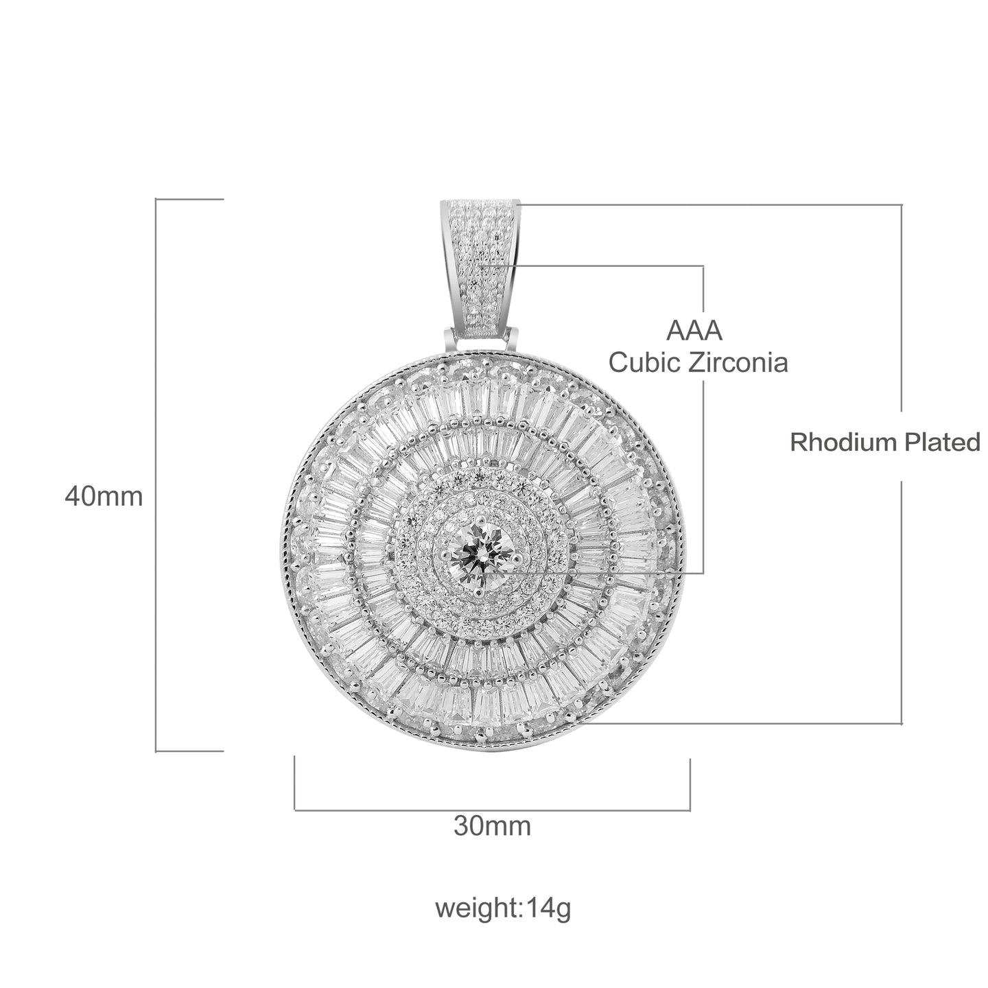 Spin Circle Silver Pendant with CZ Stone-929991