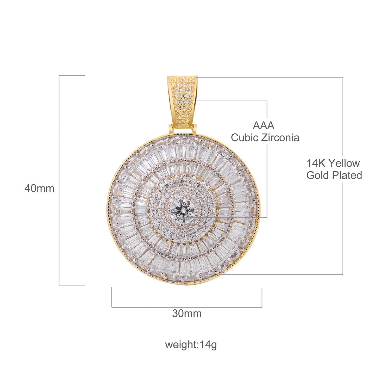 Spinner Silver Pendant with CZ Stone-929992