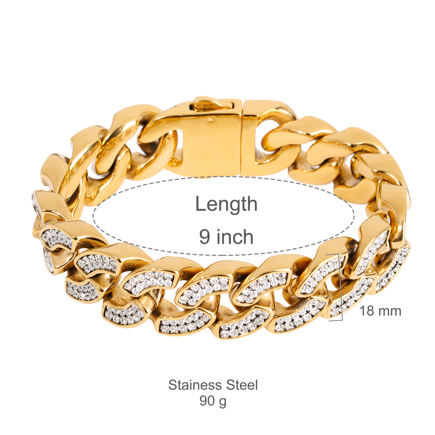 CUB 18MM CZ Cuban Bracelet | 938822