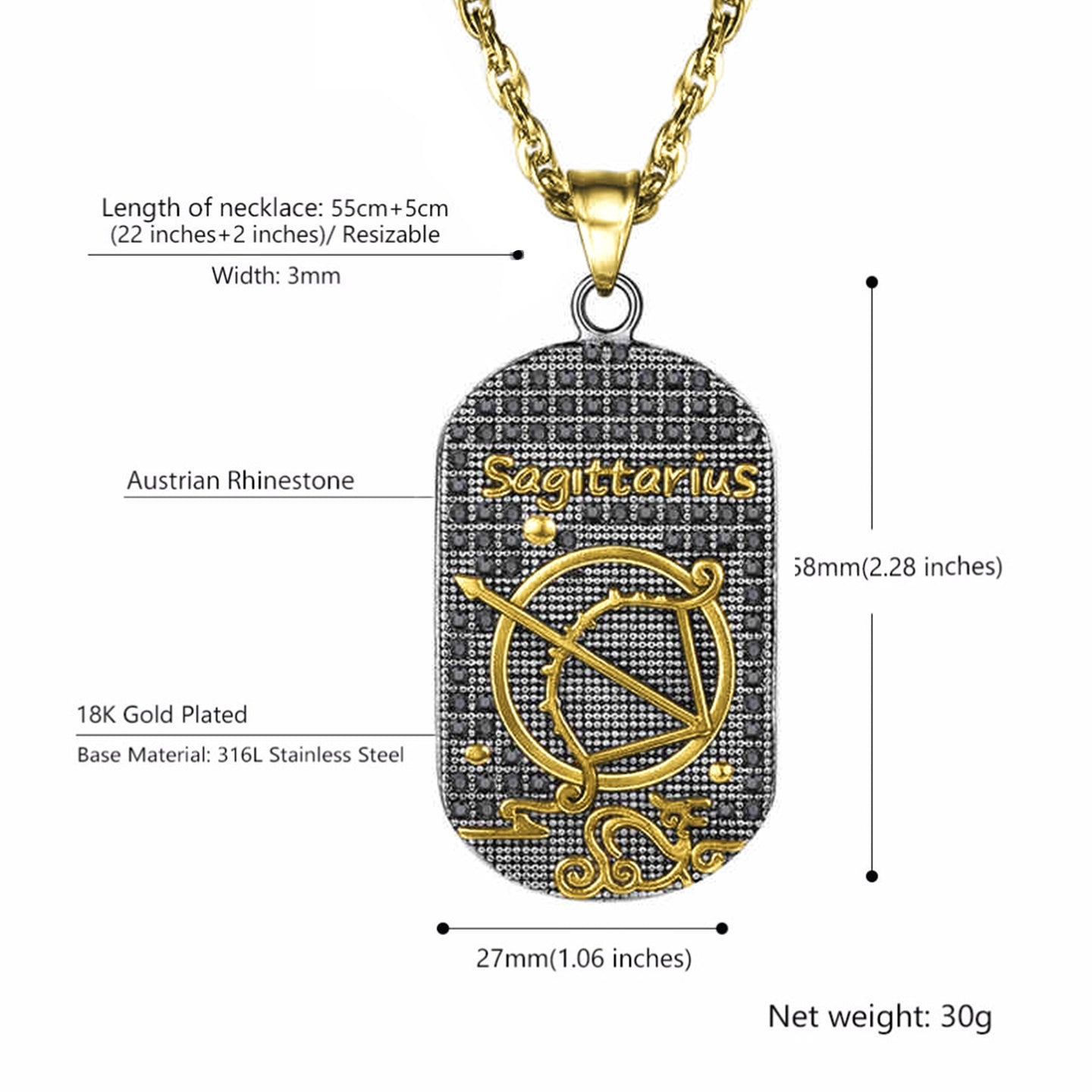 IMPERIAL Sagittarius Stainless Steel Chain & Charm | 939022