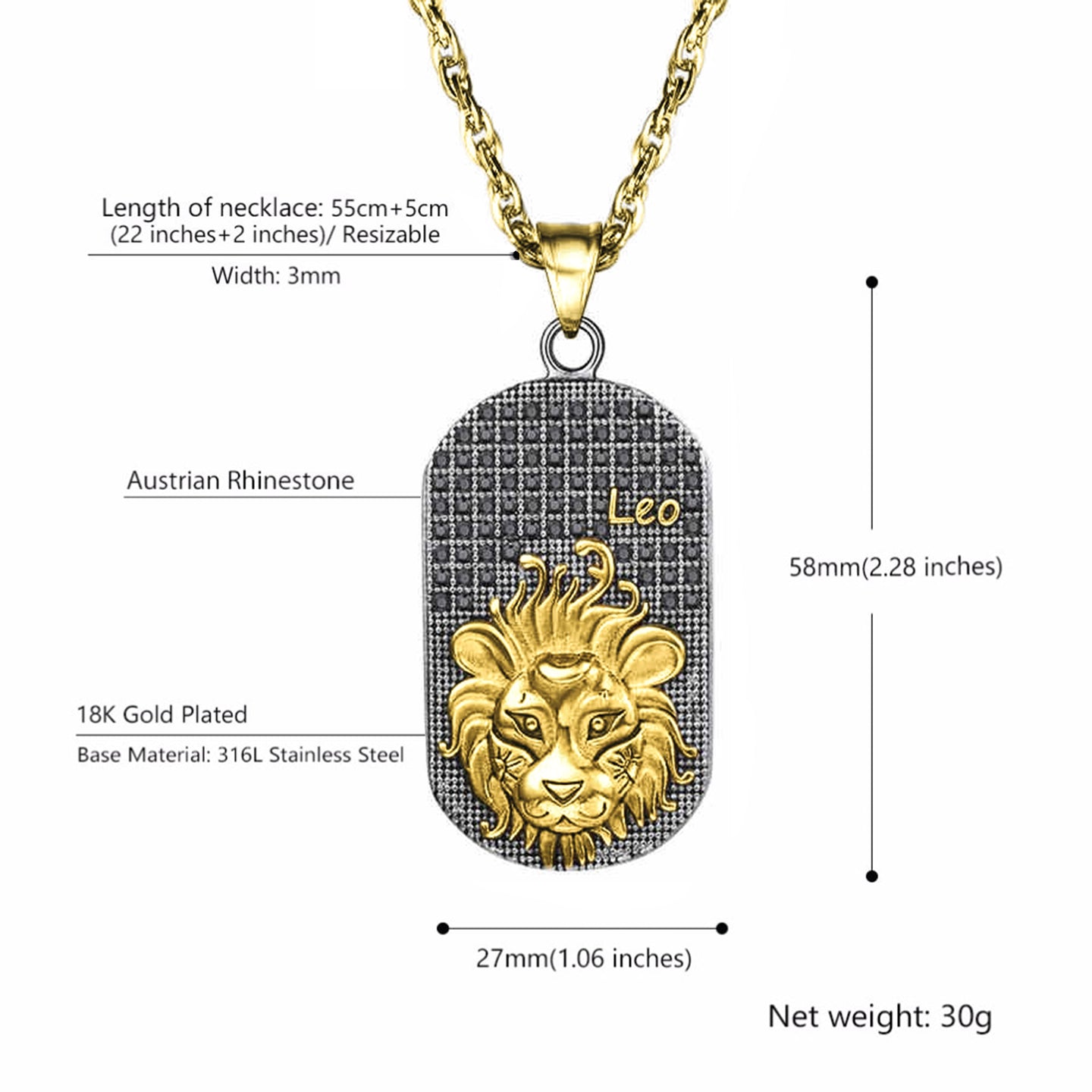 IMPERIAL Leo Stainless Steel Chain & Charm | 939102