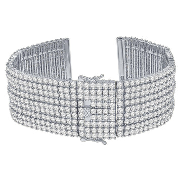 Nine(9) Row 1.5mm Cubic Zirconia 24mm CZ Watch Band