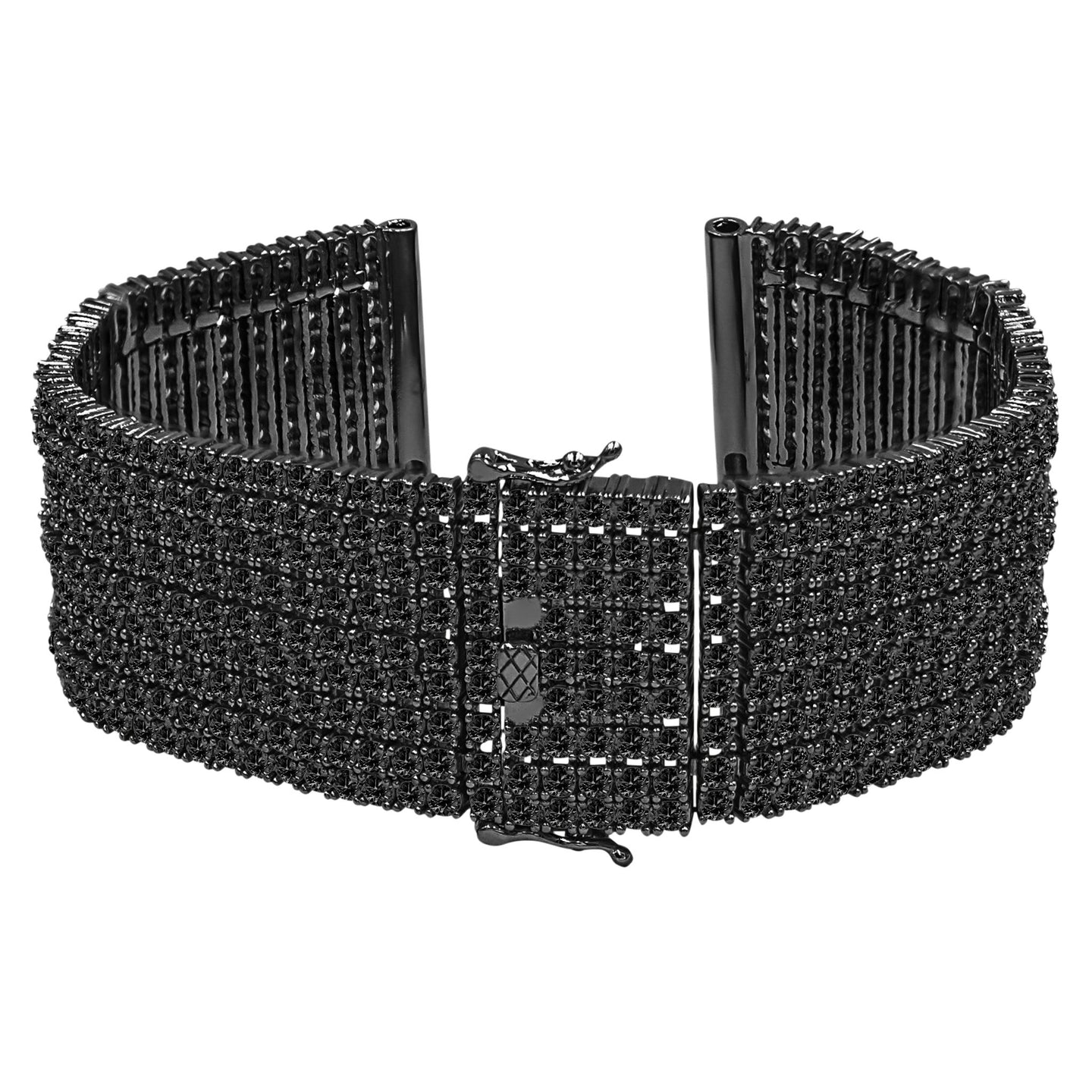 Nine(9) Row 1.5mm Cubic Zirconia 24mm CZ Watch Band-960504