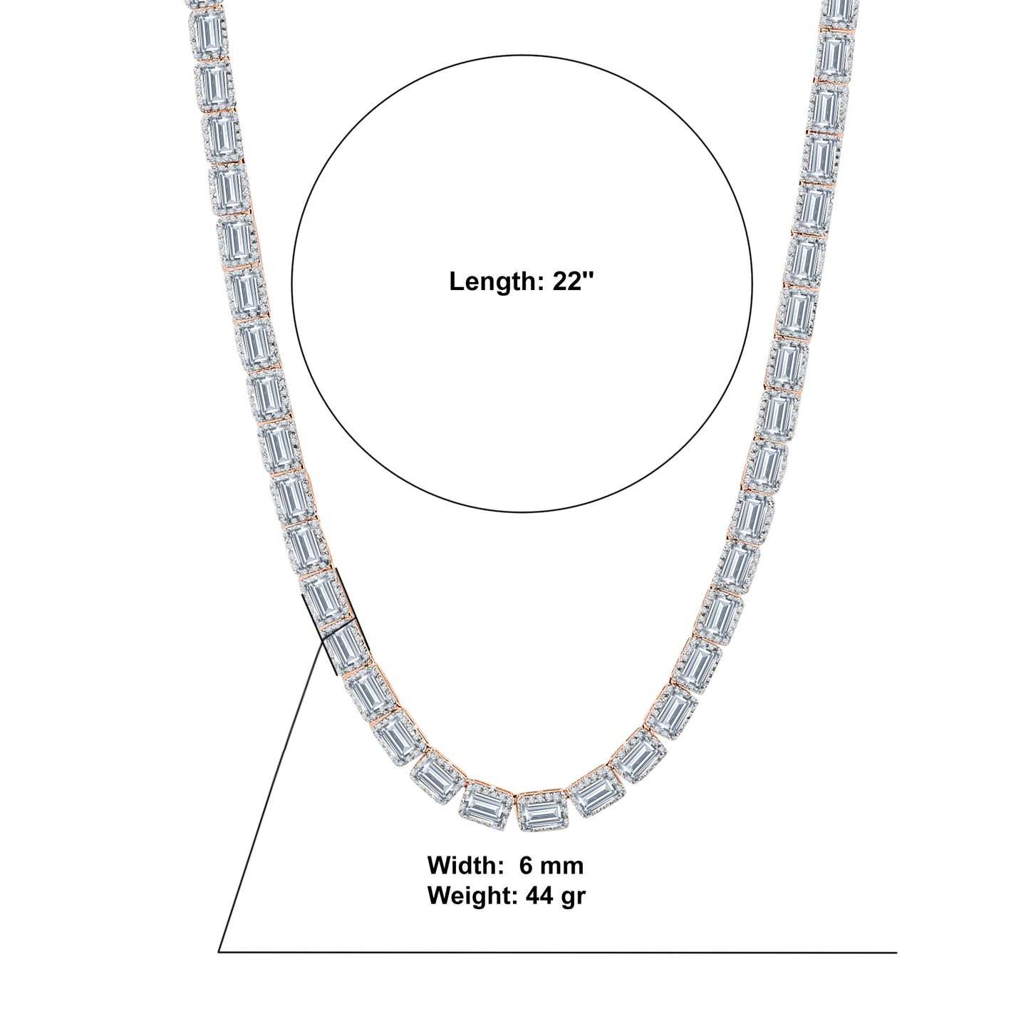 SHOWY 6MM Square Tennis Chain | 962215
