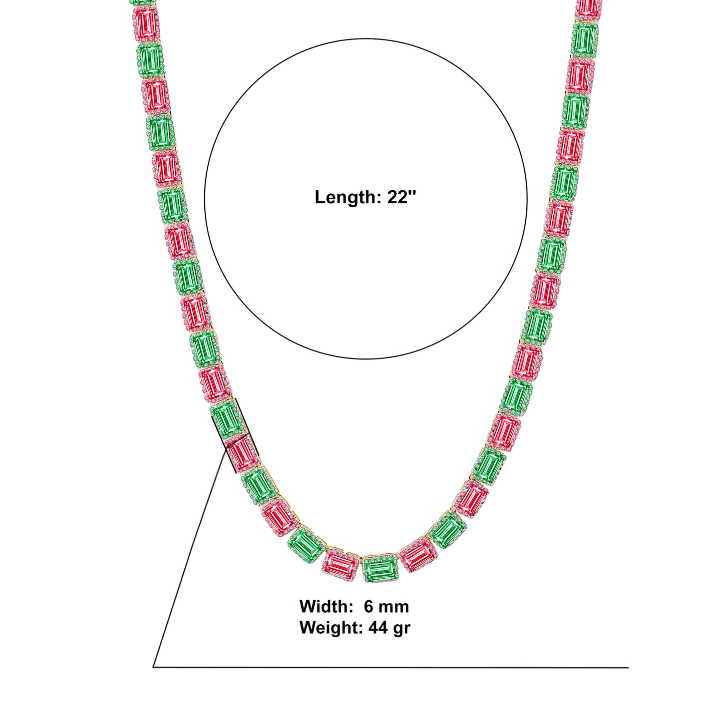 SHOWY 6MM Square Tennis Chain | 962218