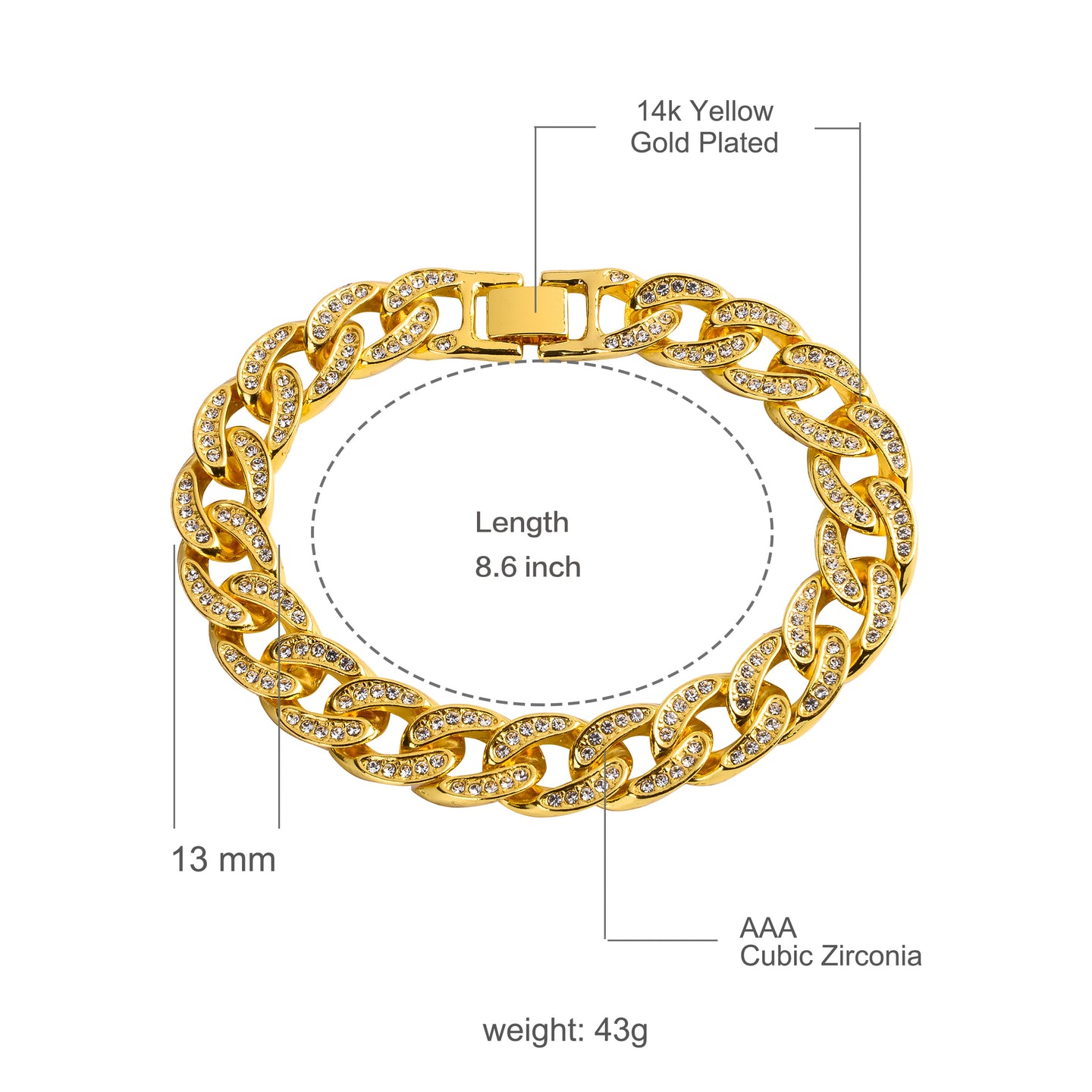 CREW 13MM Cuban Bracelet | 970481