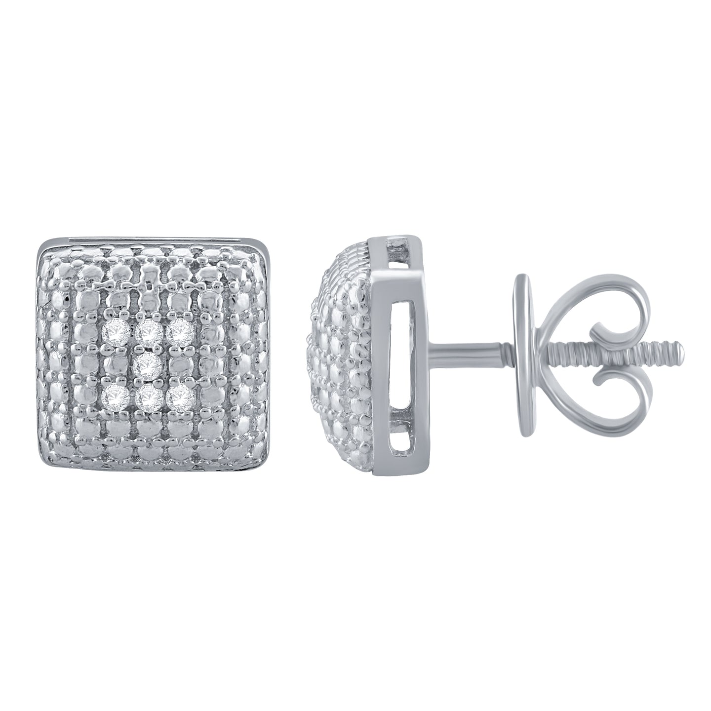 CARREE 925 REAL DIAMOND EARRINGS I 990531