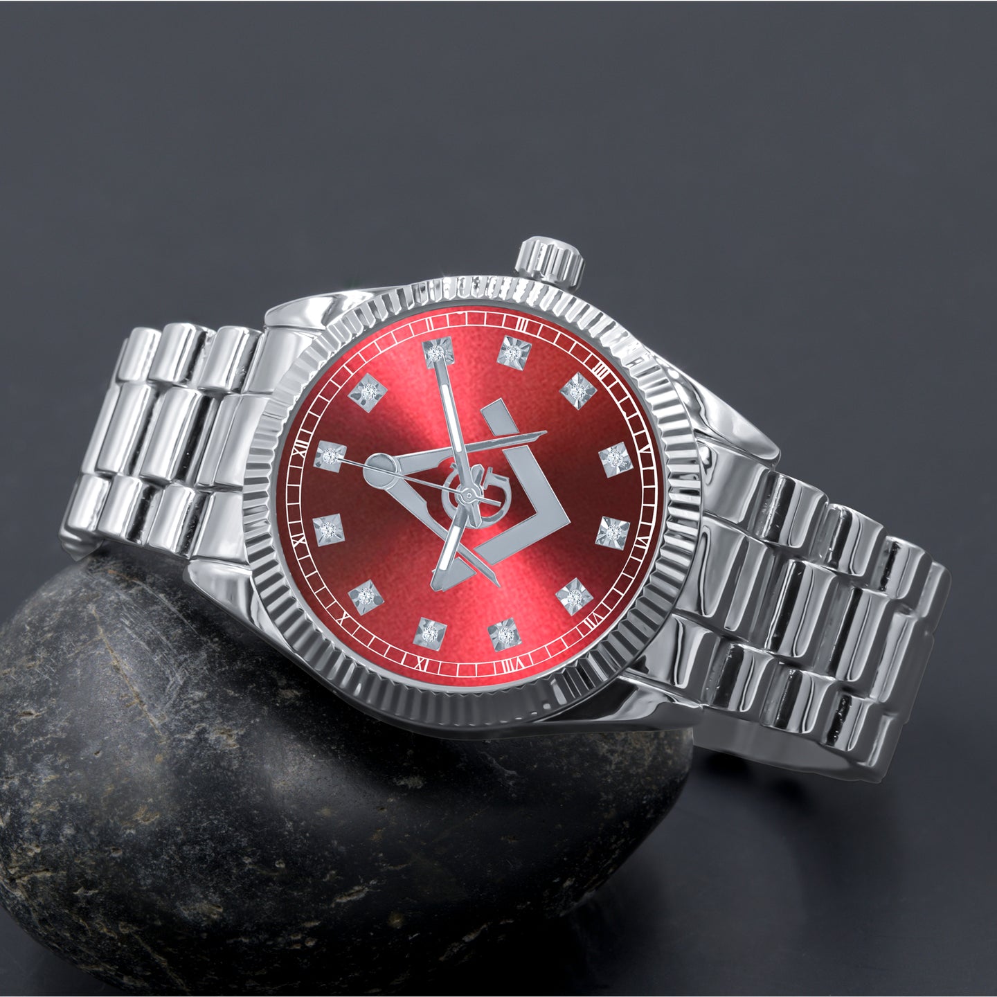 COLOSSAL MASONIC ICED METAL WATCH I 5624511