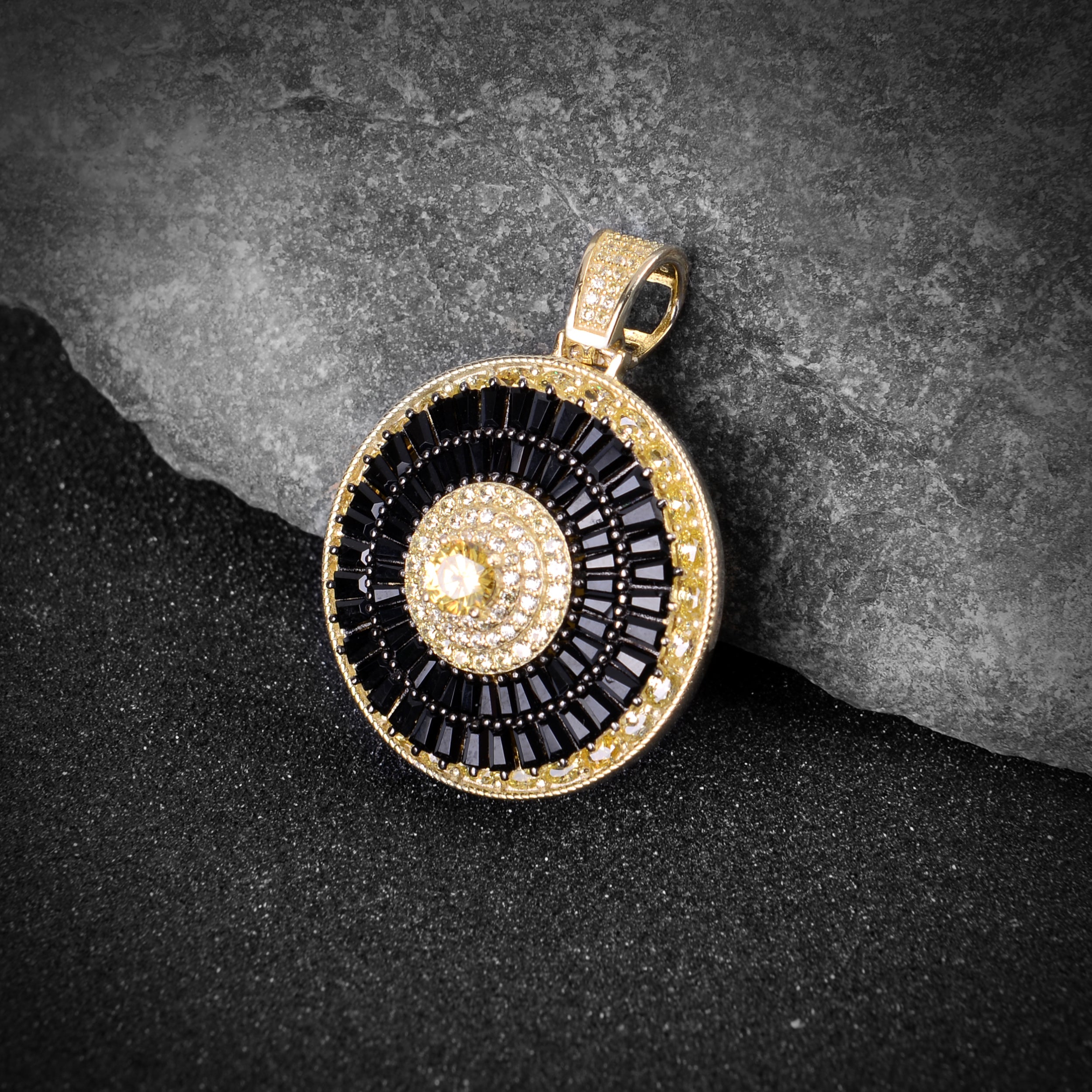 Spin Circle Silver Pendant with CZ Stone-929998